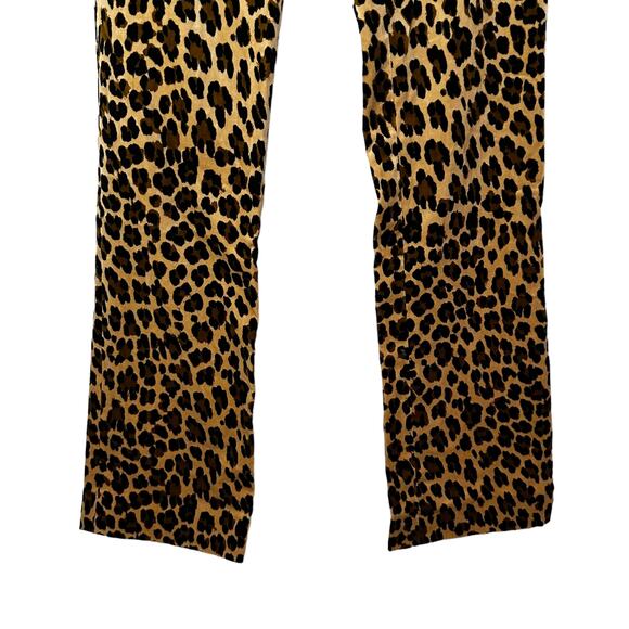 FRAME Denim New Women's Mini Boot High Rise Cheetah Print Velvet Pants Sz 0 Edgy - Picture 6 of 11